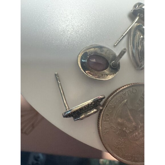 LOT of 3 Pairs of Sterling Silver Post Earrings with NO BACKS - Picture 5 of 5